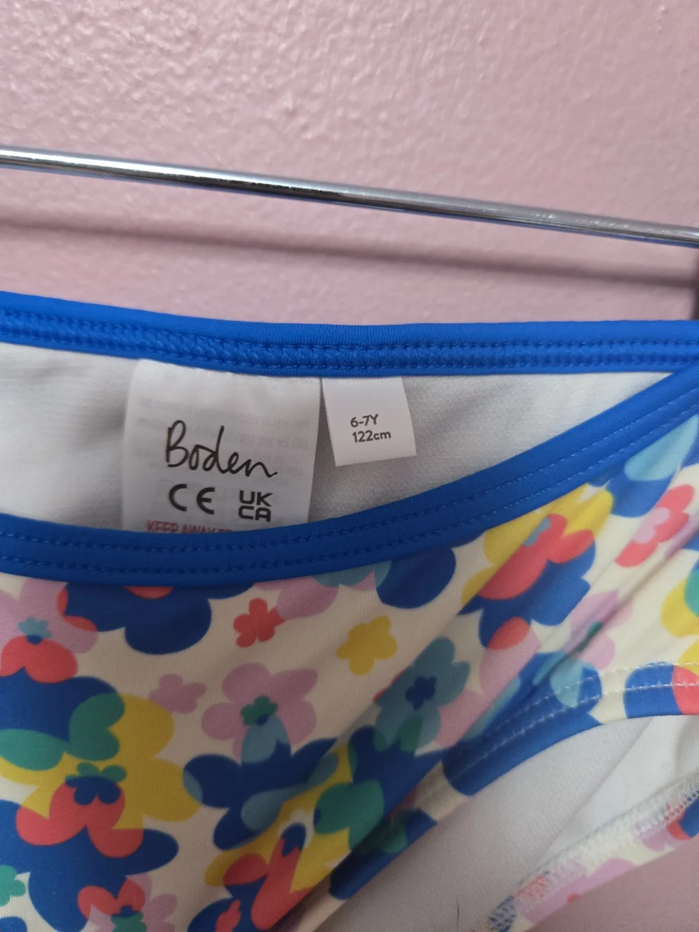 Mini Boden Girls' Floral Two-Piece Bikini - Blue, Pink, Yellow, Green